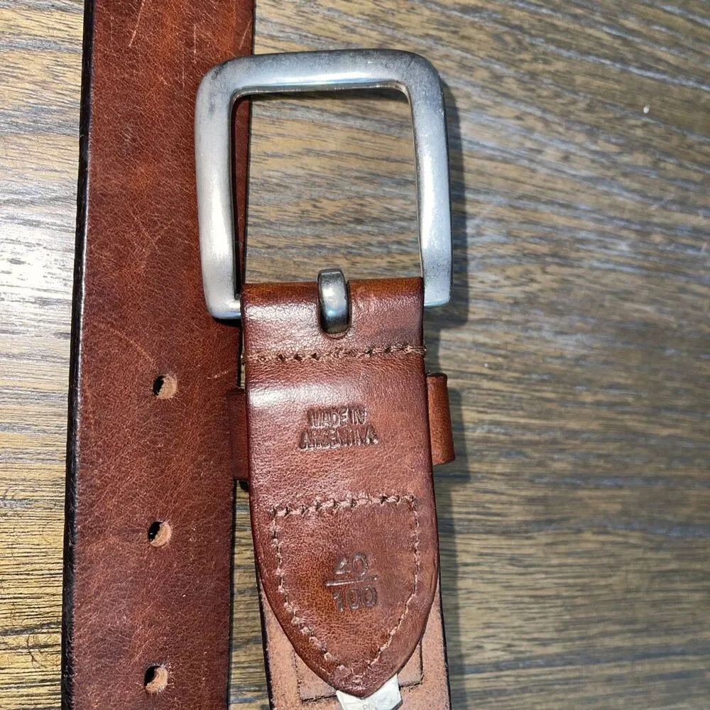 Chaps Ralph Lauren Leather Belt Men/Women Size 40/100 Brown Woven Classic